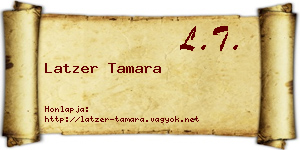 Latzer Tamara névjegykártya